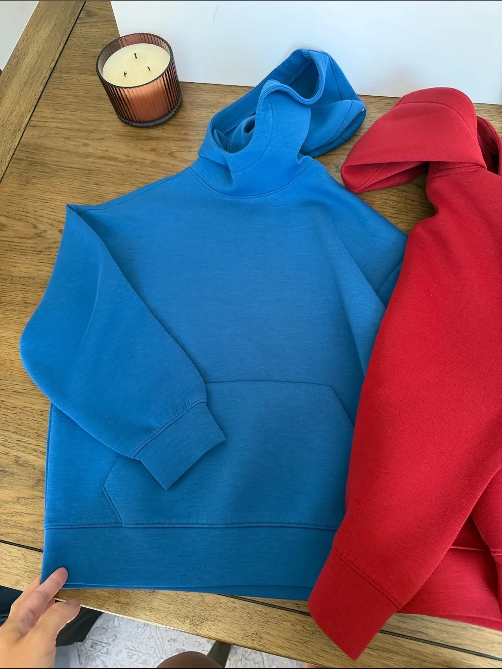 Old Navy Red/Blue Active Bounce Fleece Hooded Sweatshirt - Kids